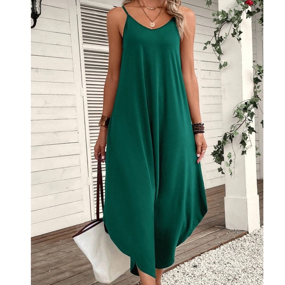 Boho Solid Harem Leg Cami Jumpsuit - Picture 10 of 12